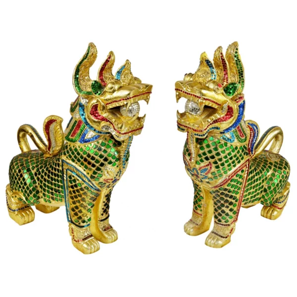 Singha Löwen 2er Set mit Mosaik 60cm Spirituelle Kunst Thai Deko Shop GmbH 2