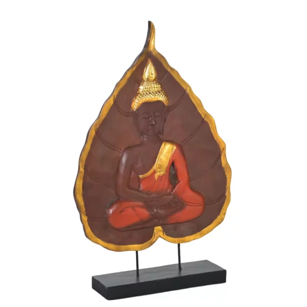 Buddha-Bodhiblatt-Aufsteller braun-rot Buddhas Thai Deko Shop GmbH 3