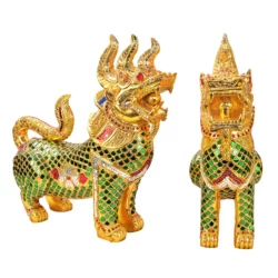 Singha Löwen 2er Set mit Mosaik 55cm Thai Deko Shop Thai Deko Shop GmbH 2