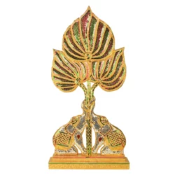 Thai-Skulptur mit 2 Elefanten und Palmblättern Thai Deko Shop Thai Deko Shop GmbH 2