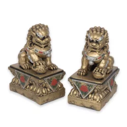 Singha Löwen 2er-Set bronze 27cm Thai Deko Shop Thai Deko Shop GmbH