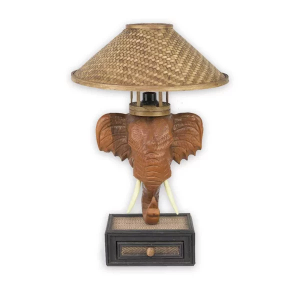 Elefantenkopf-Tischlampe – hellbraun 54cm Asiatische Deko Thai Deko Shop GmbH 2