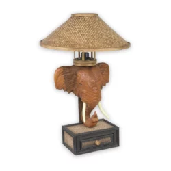 Elefantenkopf-Tischlampe – hellbraun 54cm Asiatische Deko Thai Deko Shop GmbH 2