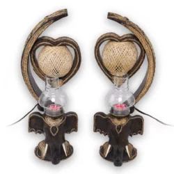 Bambuslampe – Elefant mit herzförmigem Lampenschirm Thai Deko Shop Thai Deko Shop GmbH