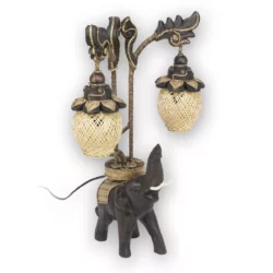 Elefanten-Bambuslampe Doppelgondel Thai Deko Shop Thai Deko Shop GmbH