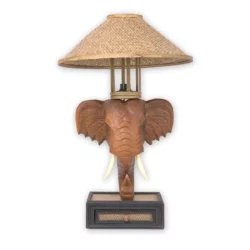 Elefantenkopf-Tischlampe – hellbraun 65cm Thai Deko Shop Thai Deko Shop GmbH