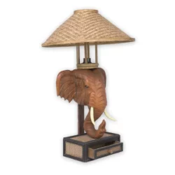 Elefantenkopf-Tischlampe – hellbraun 65cm Thai Deko Shop Thai Deko Shop GmbH 2
