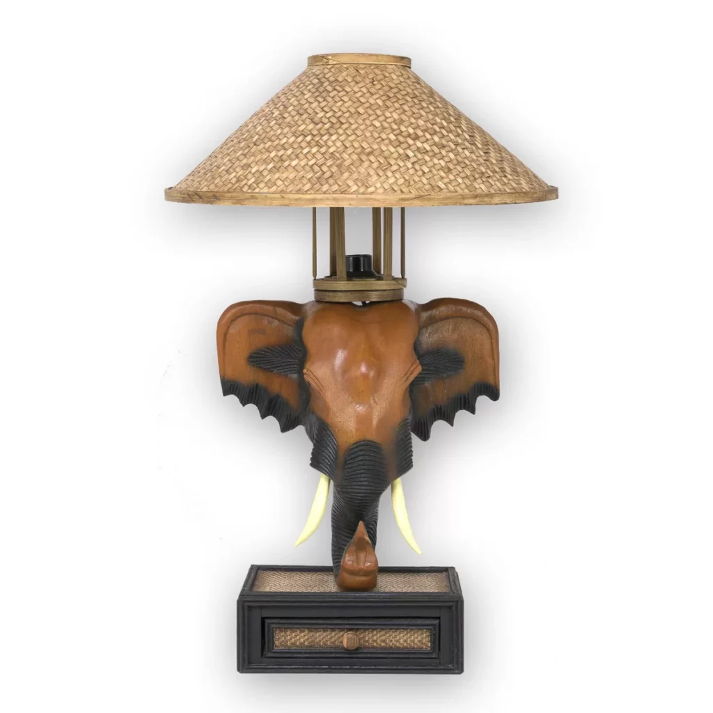 Elefantenkopf-Tischlampe – gemustert 65cm Thai Deko Shop Thai Deko Shop GmbH
