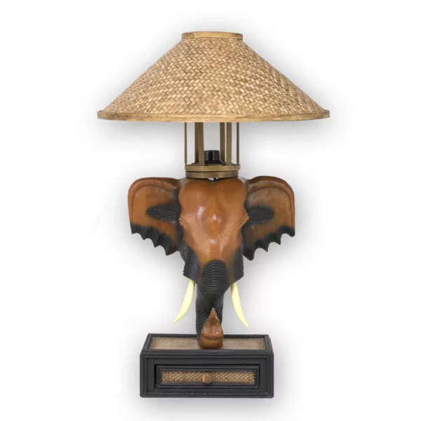 Elefantenkopf-Tischlampe – gemustert 65cm Elefantenkopf-Lampen Thai Deko Shop GmbH 2