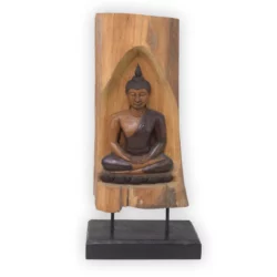 Buddha Schnitzerei Baumrelief 64cm Buddhas Thai Deko Shop GmbH