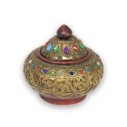Deko Holzdose – rot bronce Thai Deko Shop Thai Deko Shop GmbH