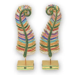 Thai Farnblatt 2er Set – farbenreich-mosaikverziert Thai Deko Shop Thai Deko Shop GmbH
