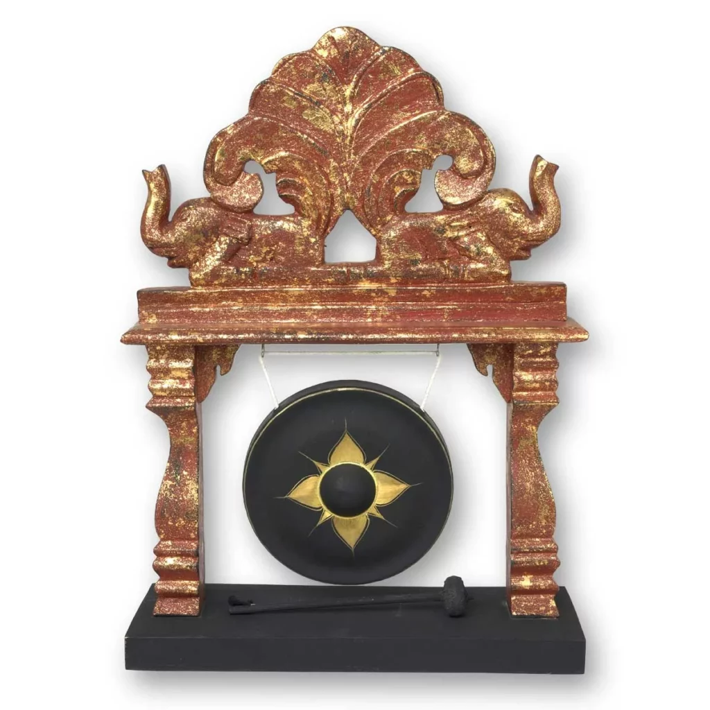 Thailändischer Tischgong rot-golden Thai Deko Shop Thai Deko Shop GmbH