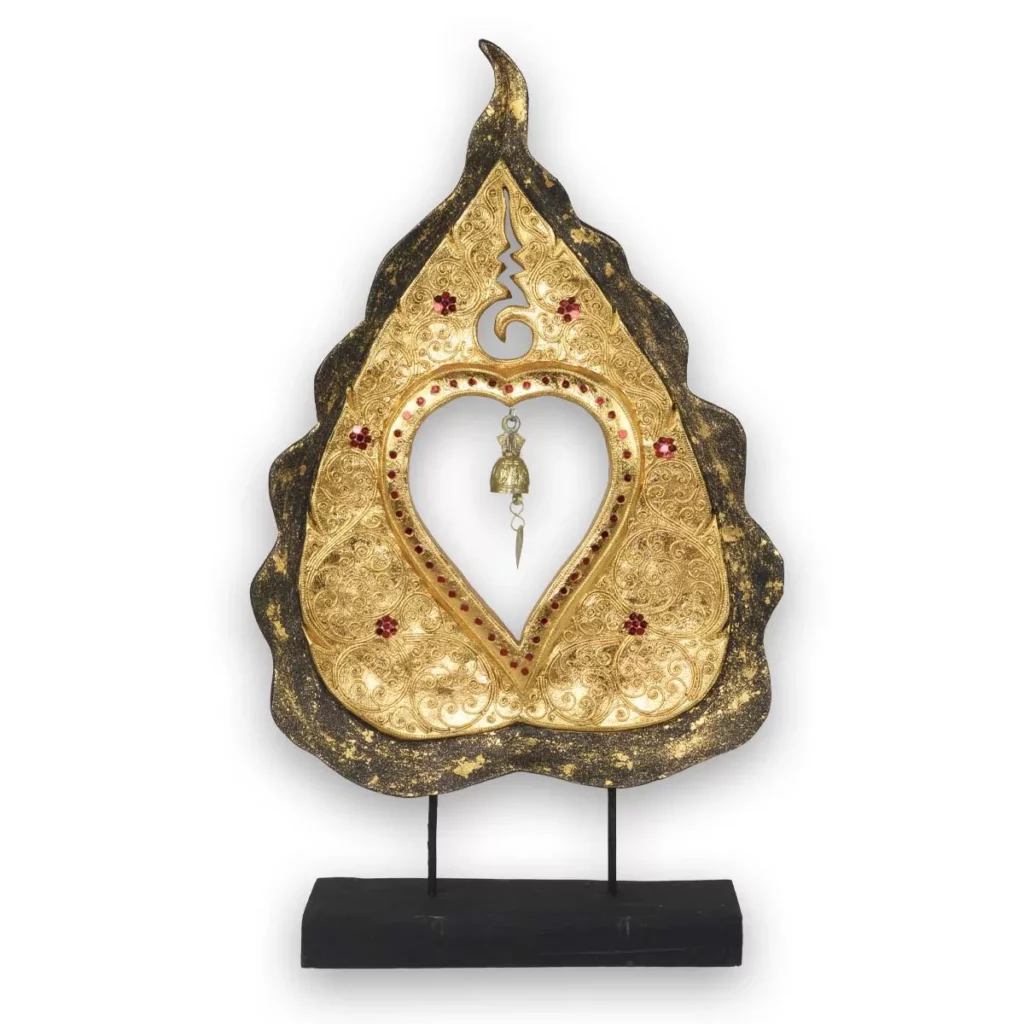 Bodhi-Blattglocke schwarz-golden Thai Deko Shop Thai Deko Shop GmbH