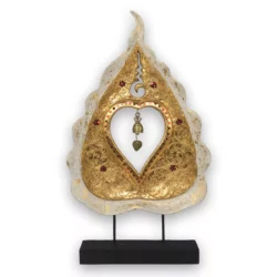 Bodhi-Blattglocke weiss-golden Thai Deko Shop Thai Deko Shop GmbH