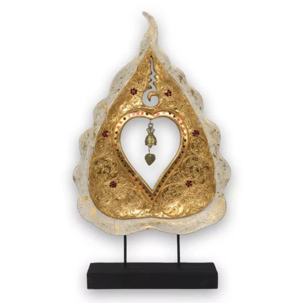 Bodhi-Blattglocke weiss-golden Thai Deko Shop Thai Deko Shop GmbH 2