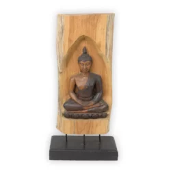 Buddha Schnitzerei Baumrelief 63cm Handwerkskunst Thai Deko Shop GmbH