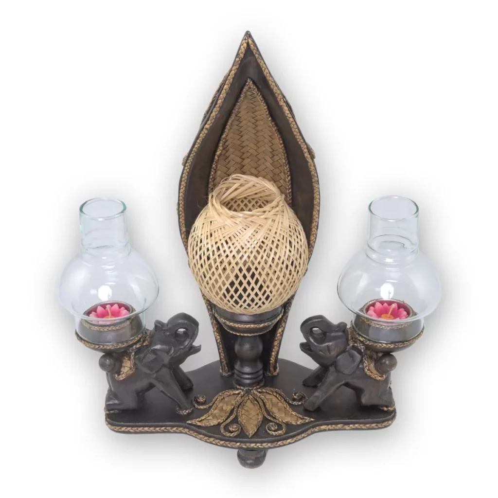 Bambuslampe mit Elefantenmotiv – 42cm Thai Deko Shop Thai Deko Shop GmbH