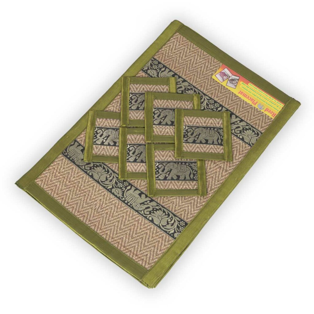 Bambus-Untersetzer 6-teilig – hellgrün Thai Deko Shop Thai Deko Shop GmbH
