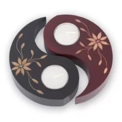 Yin Yang Teelicht – schwarz-rot Thai Deko Shop Thai Deko Shop GmbH 2