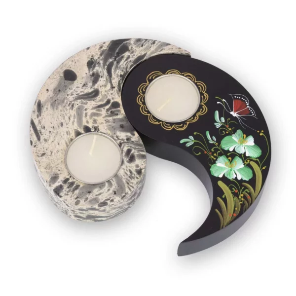 Yin Yang Teelicht – schwarz-weiss 1 Kerzenhalter Thai Deko Shop GmbH 3