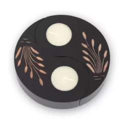 Yin Yang Teelicht – schwarz-braun 2 Thai Deko Shop Thai Deko Shop GmbH