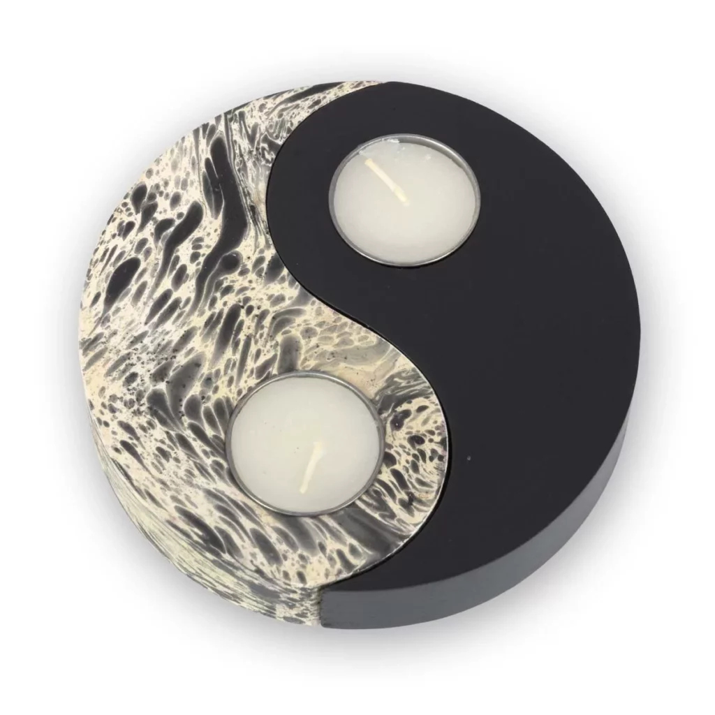 Yin Yang Teelicht – schwarz-weiss 2 Thai Deko Shop Thai Deko Shop GmbH