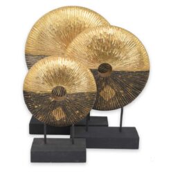 Thai Sonnenscheiben 3er Set schwarz-golden Thai Deko Shop Thai Deko Shop GmbH