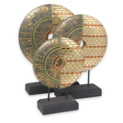 Thai Sonnenscheiben 3er Set grün-golden Mosaik Thai Deko Shop Thai Deko Shop GmbH