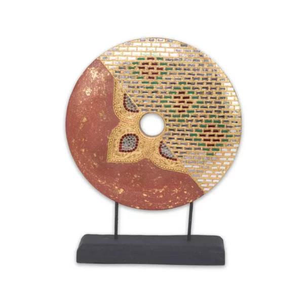 Thai Sonnenscheibe rot-golden mit Mosaikverzierung Thai Deko Shop Thai Deko Shop GmbH 2