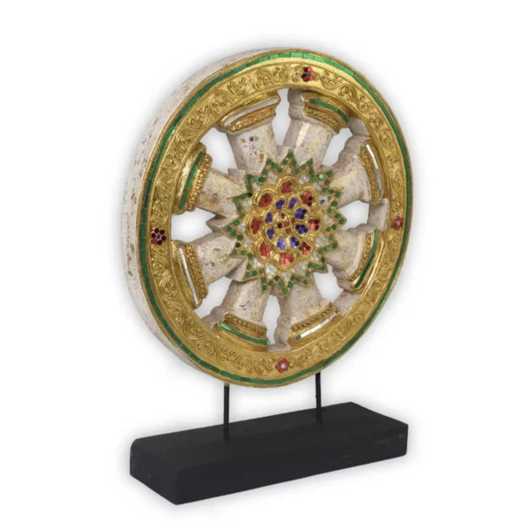 Dharma Rad weiss-golden Spirituelle Kunst Thai Deko Shop GmbH 3