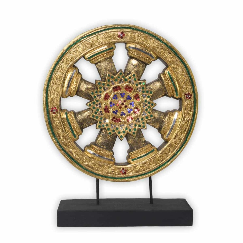 Dharma-Rad bronze-golden Handwerkskunst Thai Deko Shop GmbH