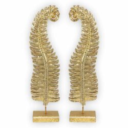 Thai Farnblatt 2er Set – golden-mosaikverziert Thai Deko Shop Thai Deko Shop GmbH
