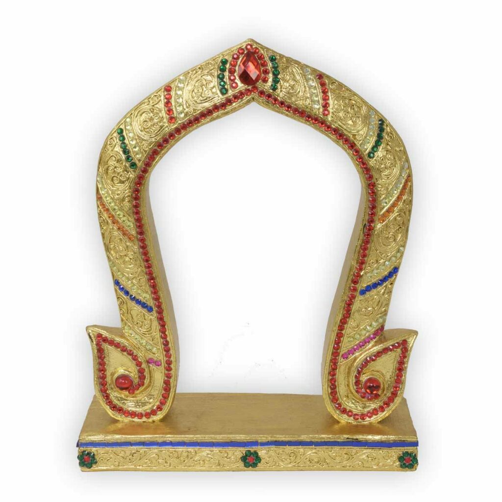 Thai Tempelbogen rot-grün verziert Spirituelle Kunst Thai Deko Shop GmbH