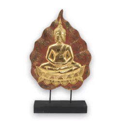 Buddha-Bodhiblatt-Aufsteller rot-golden 49cm Thai Deko Shop Thai Deko Shop GmbH
