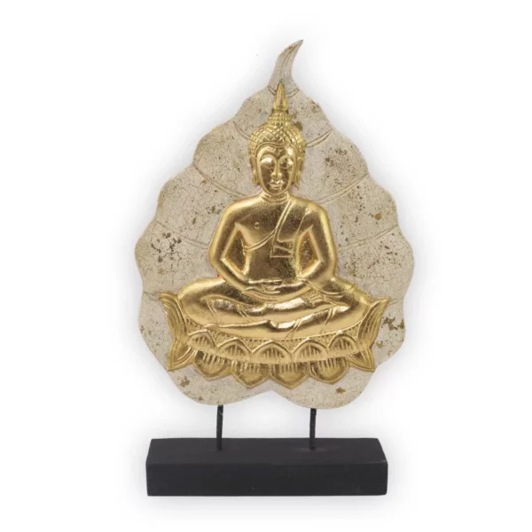 Buddha-Bodhiblatt-Aufsteller weiss-golden 49cm Buddhas Thai Deko Shop GmbH 2
