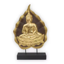 Buddha-Bodhiblatt-Aufsteller braun-golden 49cm Thai Deko Shop Thai Deko Shop GmbH