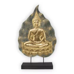 Buddha-Bodhiblatt-Aufsteller türkis-golden 62cm Thai Deko Shop Thai Deko Shop GmbH