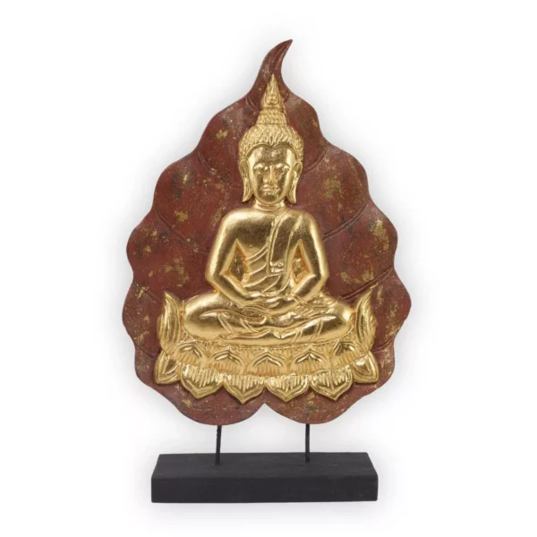 Buddha-Bodhiblatt-Aufsteller rot-golden 62cm Buddhas Thai Deko Shop GmbH 2