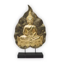 Buddha-Bodhiblatt-Aufsteller schwarz-golden 62cm Thai Deko Shop Thai Deko Shop GmbH