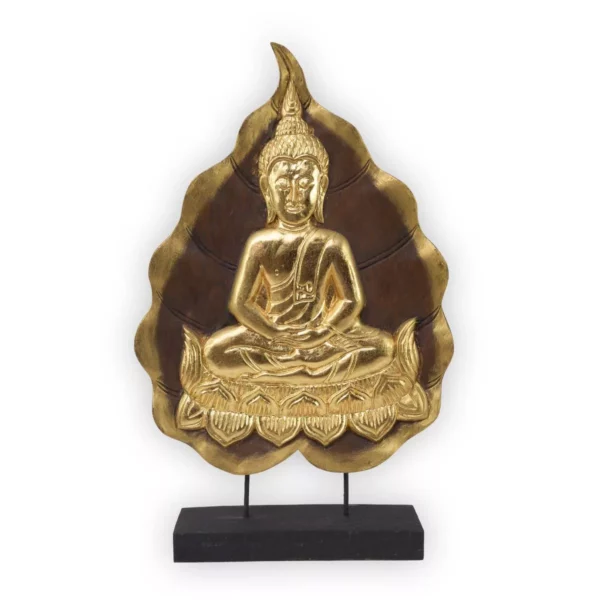 Buddha-Bodhiblatt-Aufsteller dunkelbraun-golden 62cm Buddhas Thai Deko Shop GmbH 2