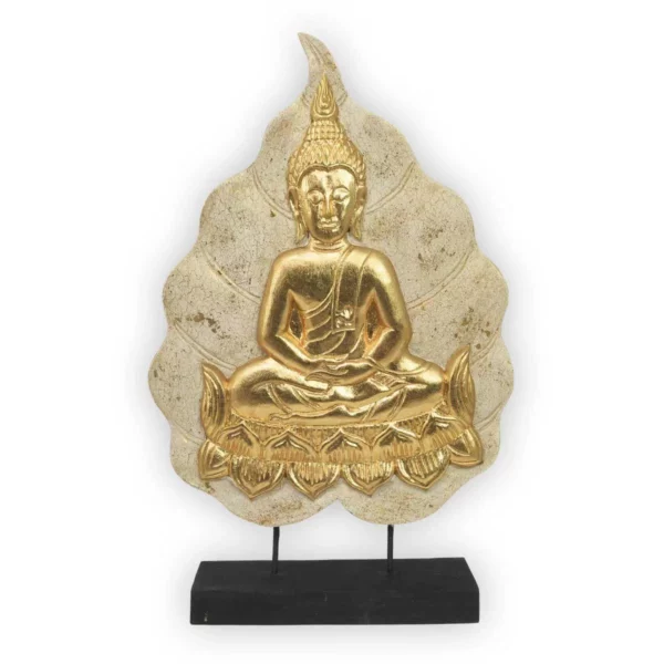 Buddha-Bodhiblatt-Aufsteller weiss-golden 62cm Buddhas Thai Deko Shop GmbH 2