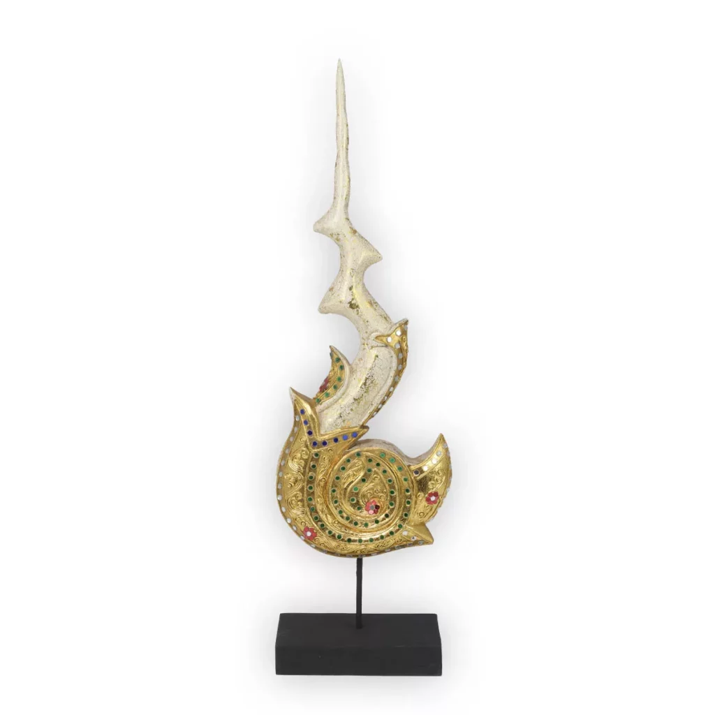 9-Glücksbringer Statue – weiss-golden Thai Deko Shop Thai Deko Shop GmbH