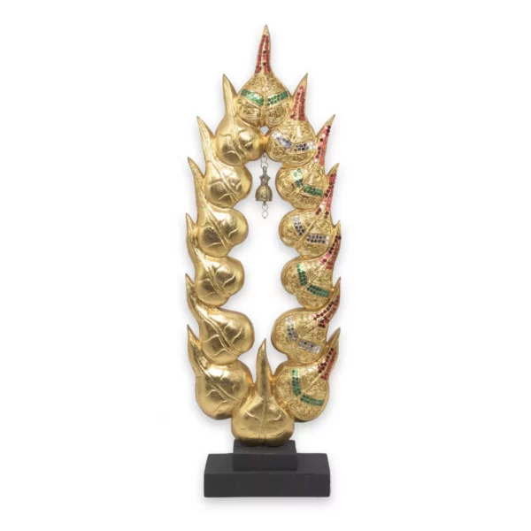 Thai Bodhi-Blätter-Skulptur – golden Thai Deko Shop Thai Deko Shop GmbH 2