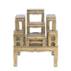 Thailändisches Altartisch-Set 8-teilig bronze-golden Thai Deko Shop Thai Deko Shop GmbH