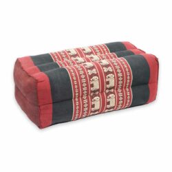 Thai Yogakissen mit Kapok – rot-schwarz mit Elefanten Thai Deko Shop Thai Deko Shop GmbH