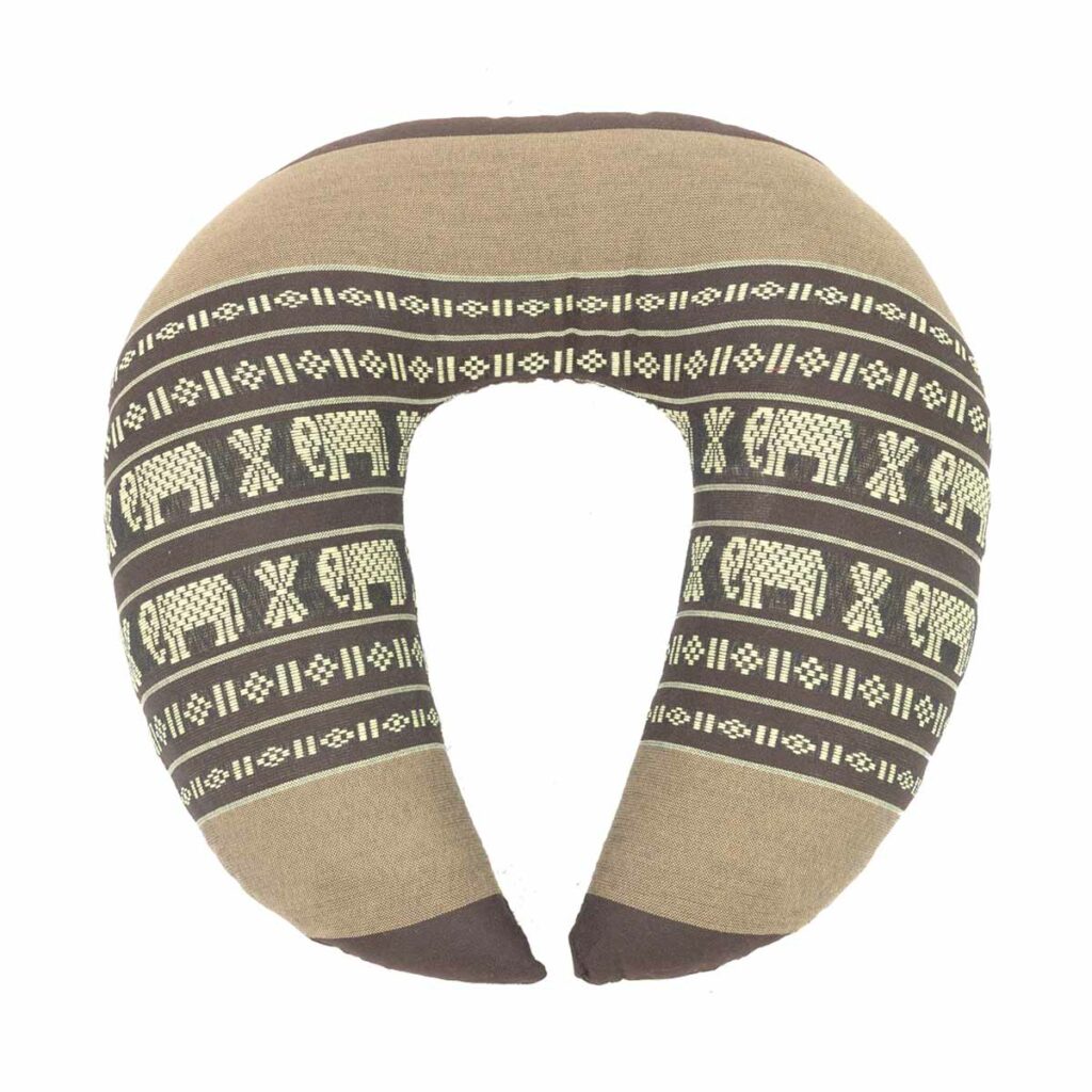 Thai Nackenhörnchen beige mit Elefanten Thaikissen Thai Deko Shop GmbH