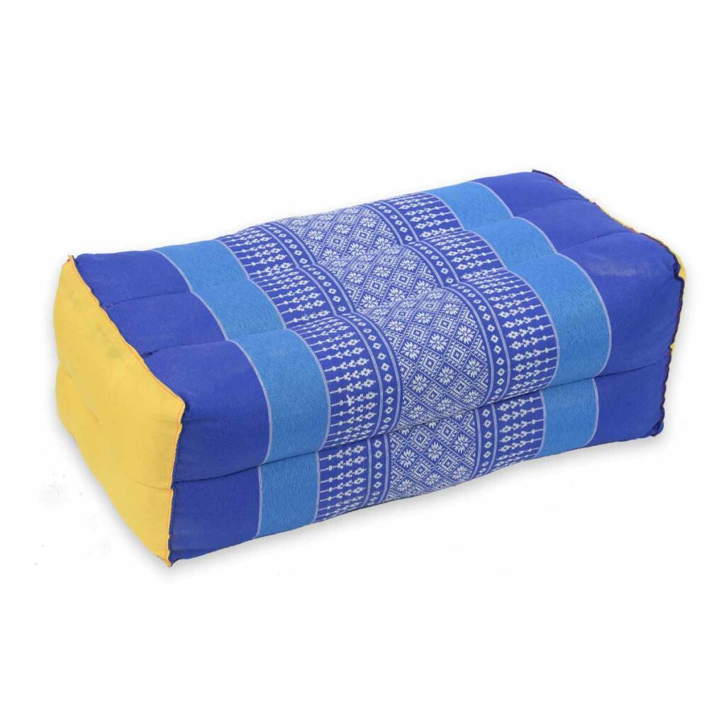 Thai Yogakissen mit Kapok – blau-gelb Yogakissen Thai Deko Shop GmbH