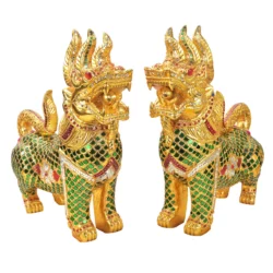 Singha Löwen 2er Set mit Mosaik 55cm Thai Deko Shop Thai Deko Shop GmbH