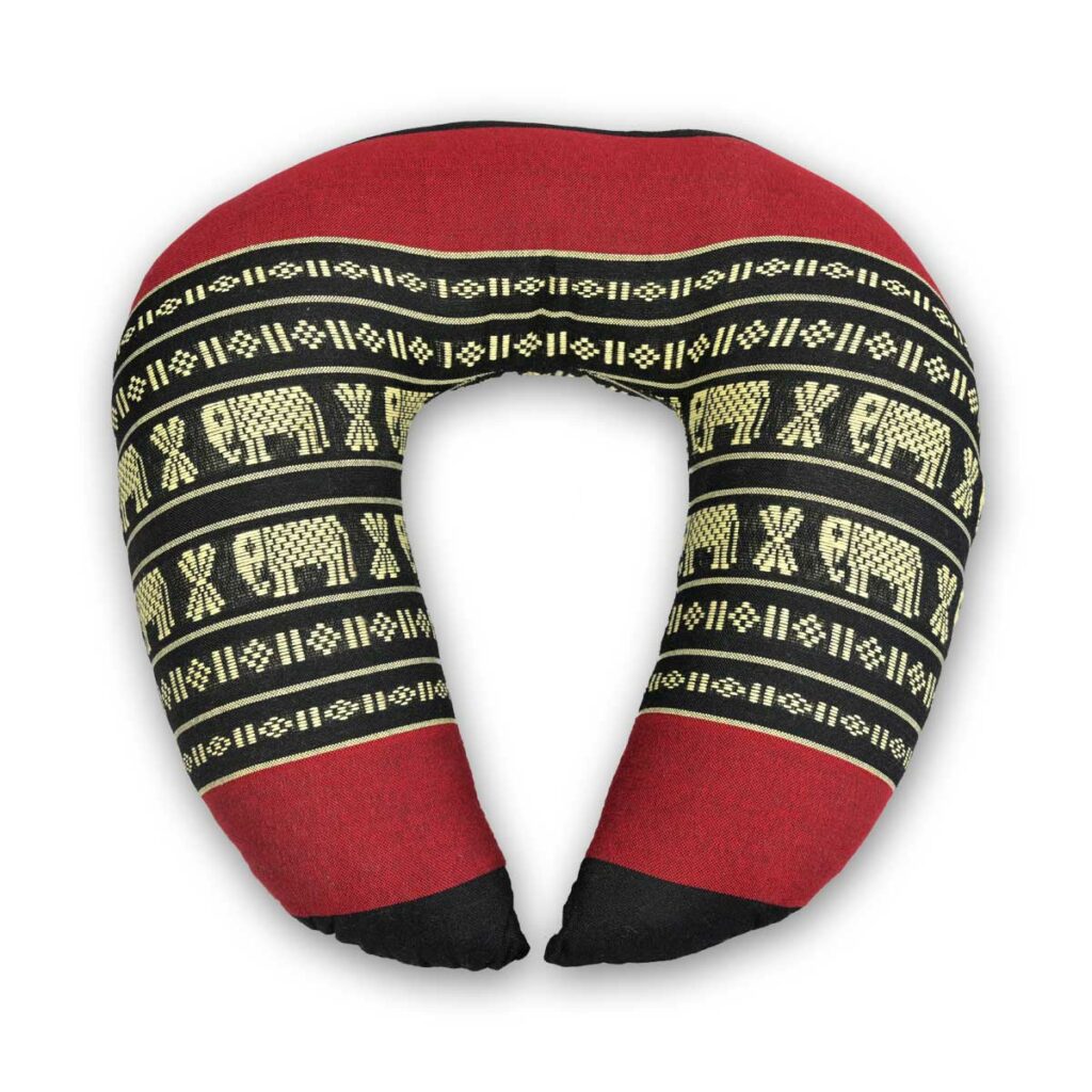 Thai Nackenhörnchen schwarz-rot mit Elefanten Thai Deko Shop Thai Deko Shop GmbH